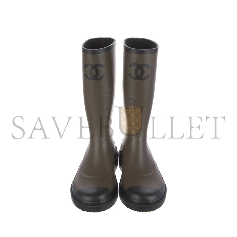 Ch**el INTERLOCKING CC LOGO RAIN BOOTS